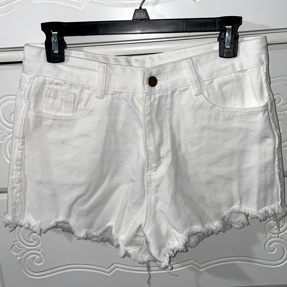 White denim shorts